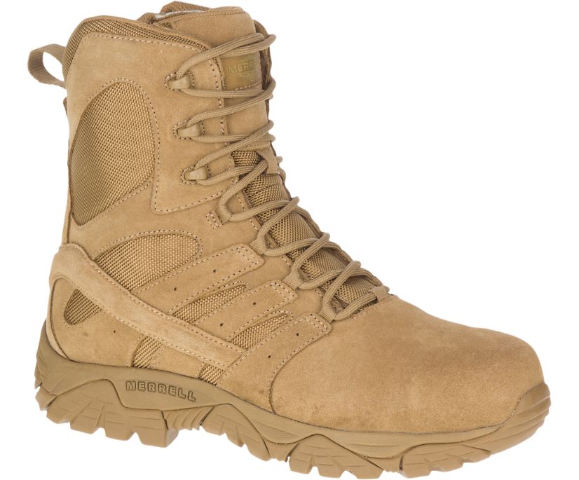 Buty Merrell Moab 2 8" Defense Zip Comp Toe Wide Width - Buty Robocze Damskie Merrell - Ciemny Khaki